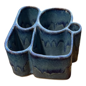 1970s Ceramic Brush & Pencil Organizer