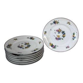 Limoges France Floral Pattern Dinner Plates - Set of 8
