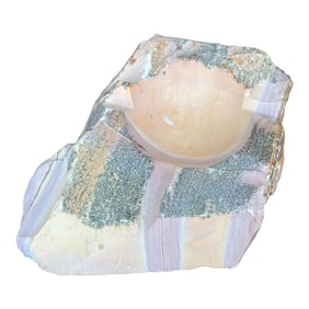 1970s Italian Organic Modern Pink Marble Onyx Ashtray