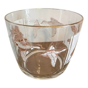 1970s Small Glass With Duck Details