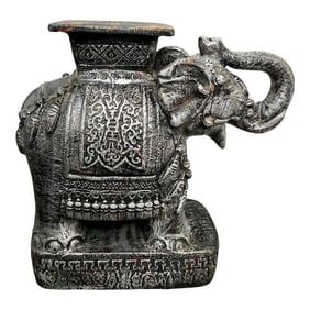 Vintage Chinoiserie Elephant Plant Stand / Drinks Table