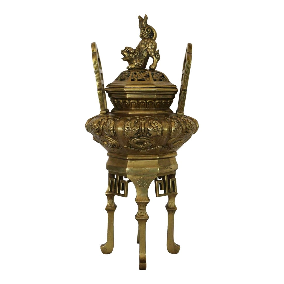 Vintage Bronze Chinese Censer With Foo Dog Lid (1 of 6)