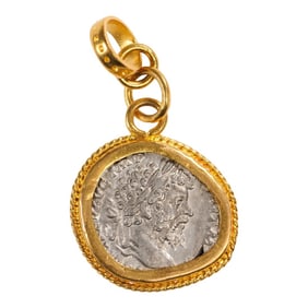 Roman Silver Severus Pendant W 22kt