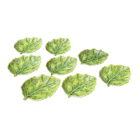 1970s Italy Palmer Smith Leaf Plates- Set of 8