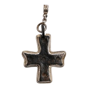Antique Byzantine Cross set in Silver Pendant