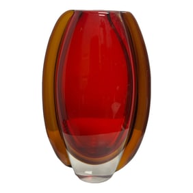 1970s Murano Sommerso Vase