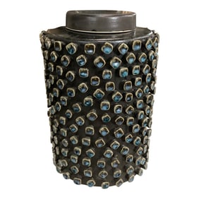 Handcrafted Urn With 3D Squares From Thailand