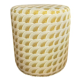 Lee Industries "Eclipse Sun" Custom Upholstered Drum Ottoman