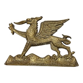 British Brass Fire Breathing Winged Dragon