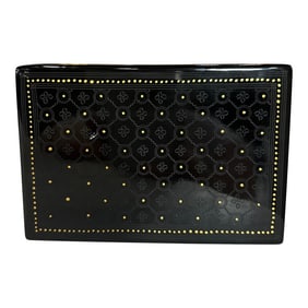 Small Black Lacquer Floral Pattern Box