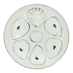 Late 19th Century Cream and Gold Oyster Plate by Franz Anton Mehlem