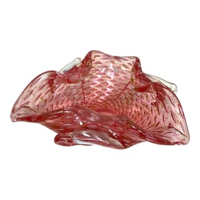 Mid 20th Century Murano Style in Pink With Gold Adventurine Flecks