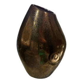 1970s Gold Abstract Vase