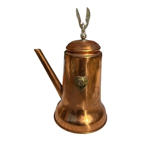 1970s Copper Teapot With Eagle Accent