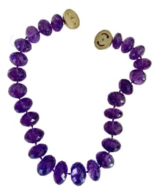 Amethyst Bead Necklace With 18yg Clasp