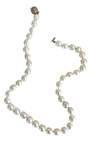 20" South Sea Semi-Baroque Pearl Necklace With Diamond Clasp