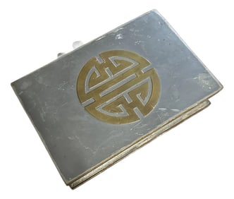 1970s Asian Pewter and Brass Box