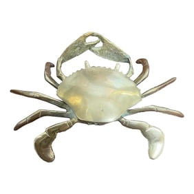 Vintage Articulated Brass Crab Ashtray