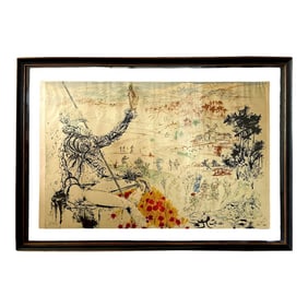 Framed 1950s Signed Salvador Dalí Lithograph Don Quixote l'Age d'Or From Don Quichotte De La