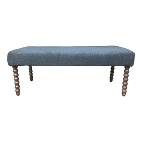 Vintage Lee Industries Sherpa Coal Upholstered Bench
