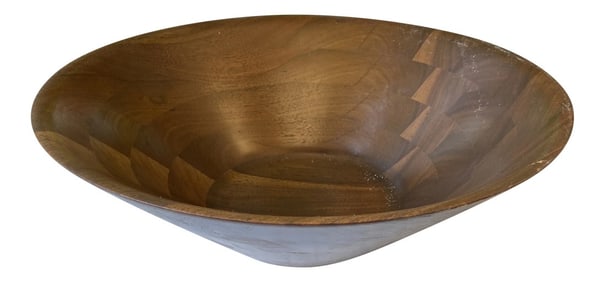 1970s American Walnut Wooden Bowl