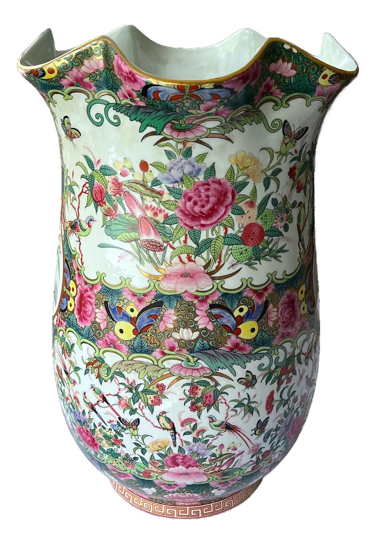 Monumental 1940s Chinese Famille Rose Floor Vase or Umbrella Stand – Republic Period (Early (1 of 10)
