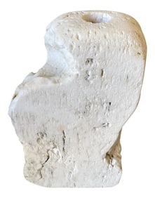 1970s Rustic White Stone Candle Holder
