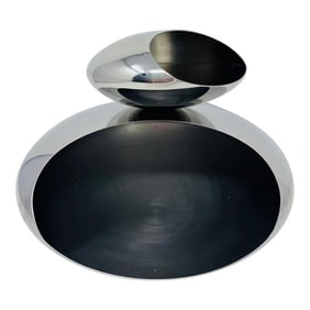 Phillipi High-Gloss Stainless Steel Cocoon Fruit & Candy Bowls- Set of 2