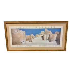 1980s James Harill's Summer Sun Taos Pueblo Framed Print