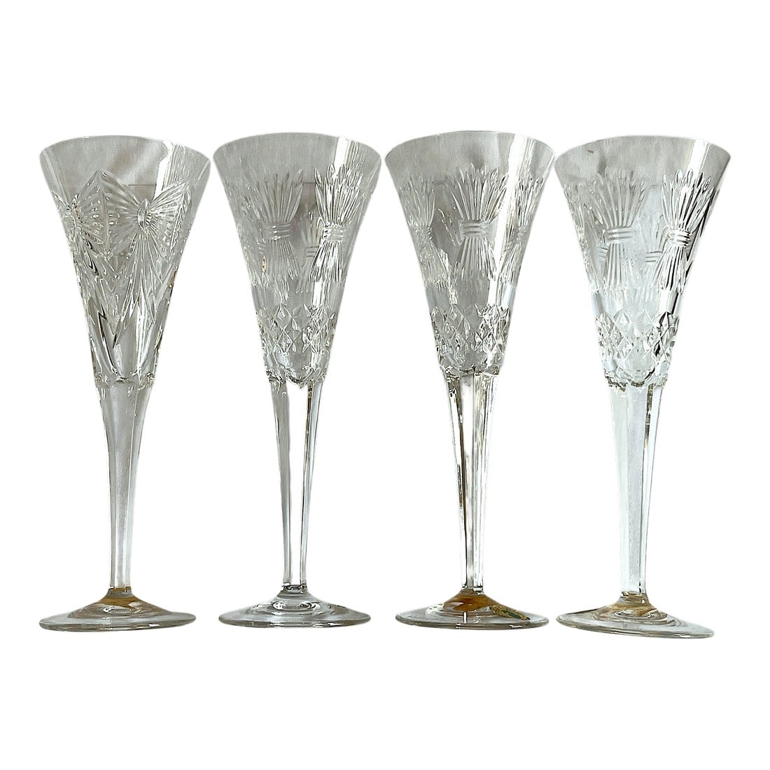 Set of 4 Waterford Crystal Millennium Champagne Flutes – Hand-Cut & Signed by Master Cutter (1 of 7)