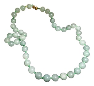 Mid 20th Century Aventurine Gemstone Necklace With Aventurescence Sparkle in Original Vintage Chines