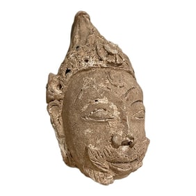 Antique Ancient Southeast Asian Terracotta Head