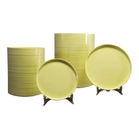 Massimo Vignelli for Heller Dinnerware 20 Large Plates and 20 Small Plates Light Yellow