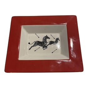 Scalamandre Zebras by Lenox Red Borders Dish
