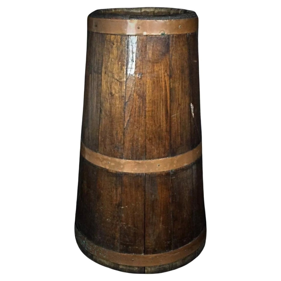 Antique Late 19th-Early 20th Century Wooden Butter Churn with Copper Ban (1 of 8)