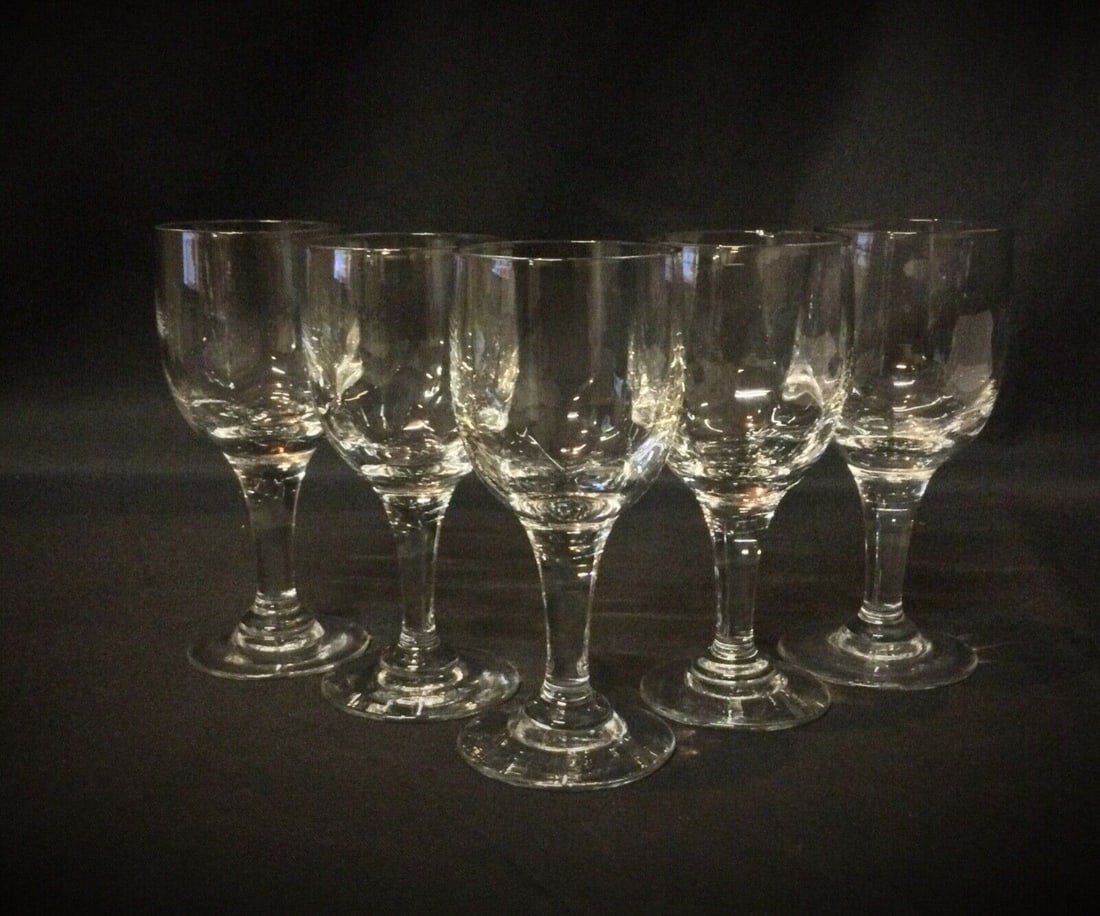 Lot of 5 Crystal Wine Glasses - Mid 20th Century (1 of 5)