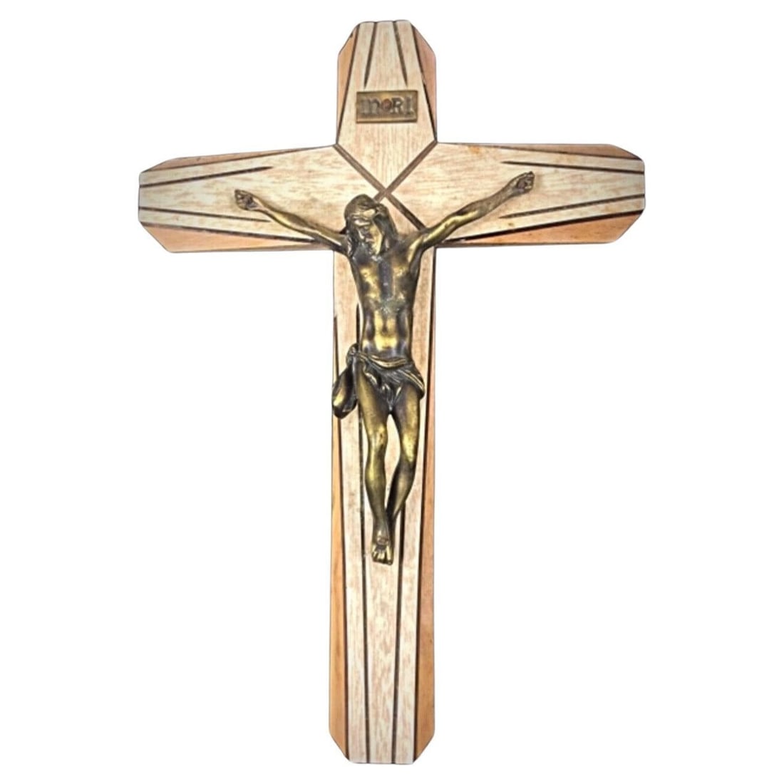Vintage Wooden Crucifix with Christ in Regule - Christian Symbolism (1 of 6)