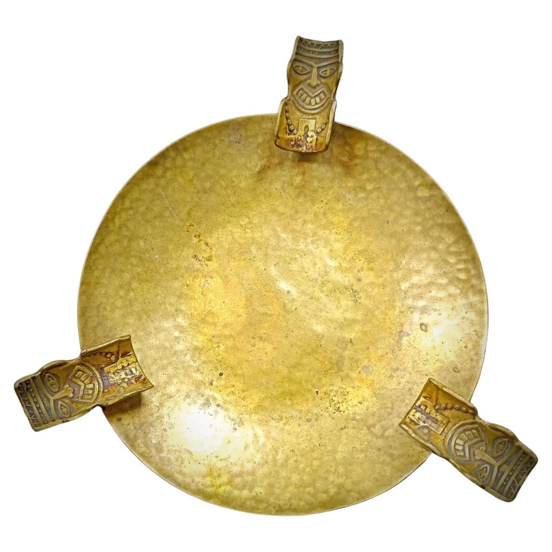 Vintage 20th Century Hammered Brass Ashtray (1 of 7)