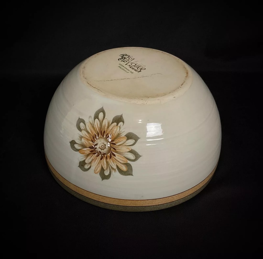 Large 20th-Century CNP Stoneware Salad Bowl - Vallee Grand Feu Decoration (1 of 7)