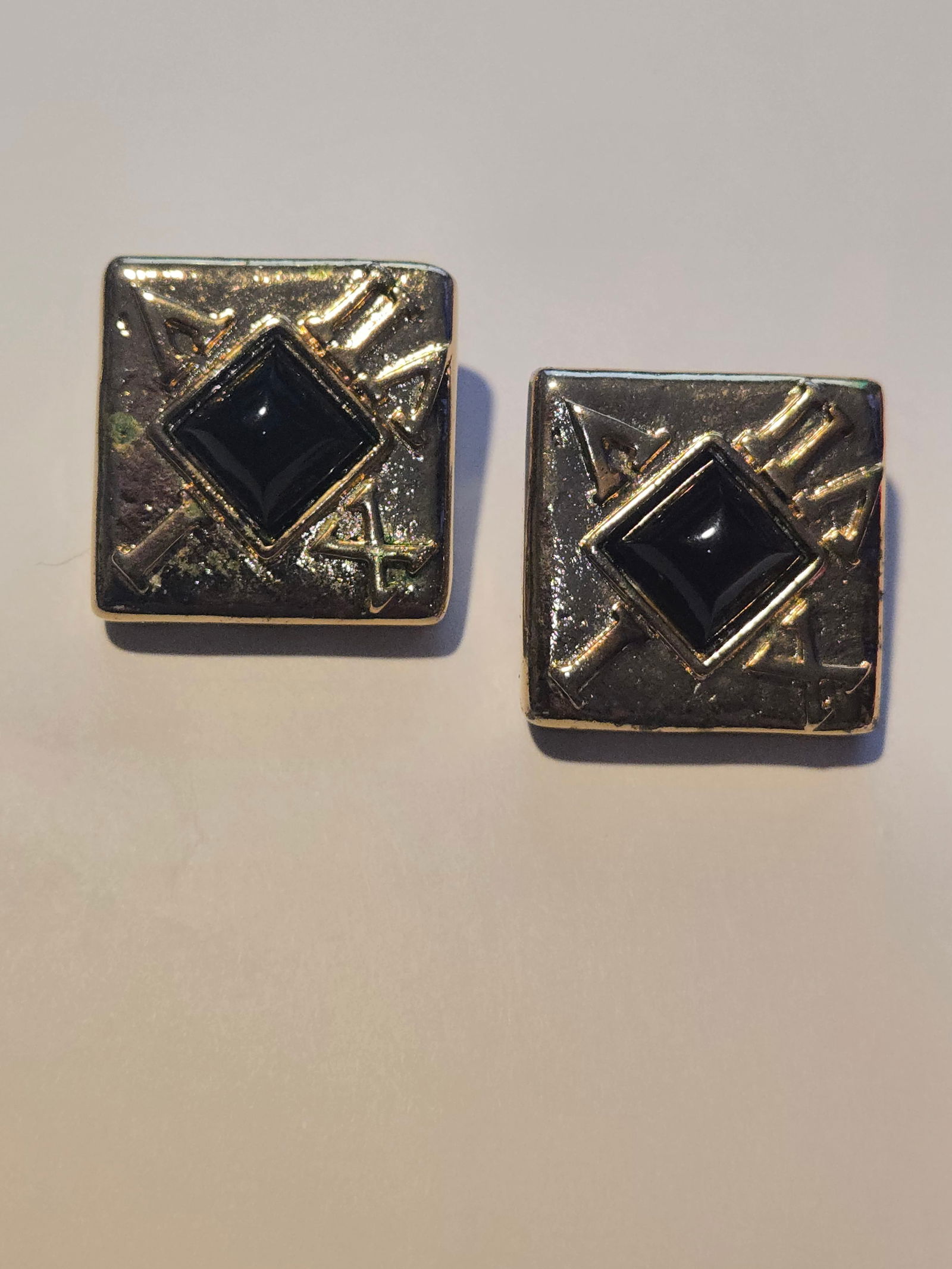 Escada Gold ToneRoman NumeralStatement Clip OnEarrings (1 of 2)