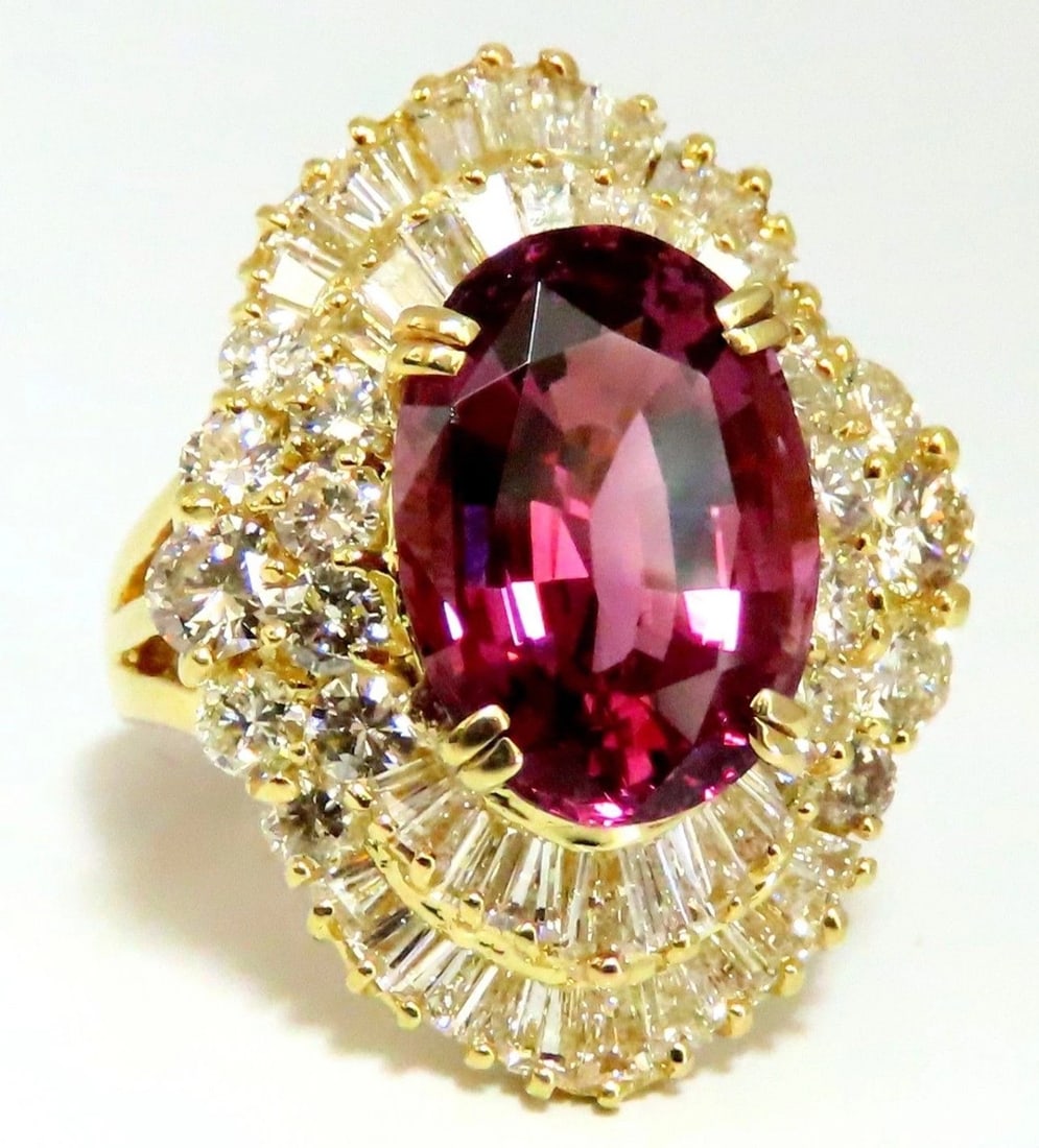 GIA Certified 8.12ct Natural No Heat Spinel 6.00ct Diamonds Ballerina Ring 18Kt: Title:GIA Certified 8.12ct Natural No Heat Spinel 6.00ct Diamonds Ballerina Ring 18Kt Description:Ballerina Spinel 8.12ct. Natural GIA "No Heat" Spinel Diamonds ring. Spinel No Heat, Purple Pink Color