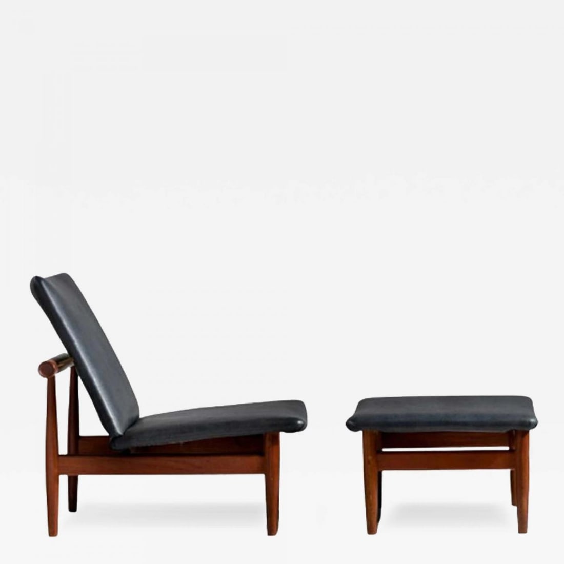 Finn Juhl Danish Mid-Century Modern Japan Lounge Chair and Ottoman, Daverkosen (1 of 12)