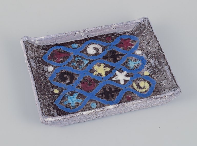 Ingrid Atterberg (1920-2008) for Upsala Ekeby, Sweden. "Bohus" ceramic dish.: Title:Ingrid Atterberg (1920-2008) for Upsala Ekeby, Sweden. "Bohus" ceramic dish. Description:Ingrid Atterberg (1920-2008) for Upsala Ekeby, Sweden. "Bohus" ceramic dish. Ca. 1960. Marked. Perfect co