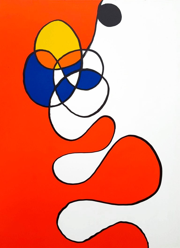 Calder Original Lithograph DM53173 Derriere le Miroir 1968: Artist: Alexander Calder Country: USA Title: Untitled ? DM53173 Medium: Original Lithograph Marks: Not signed, not numbered Paper Size:15 x 11 inch Published: 1968 in France Provenance: Derriere