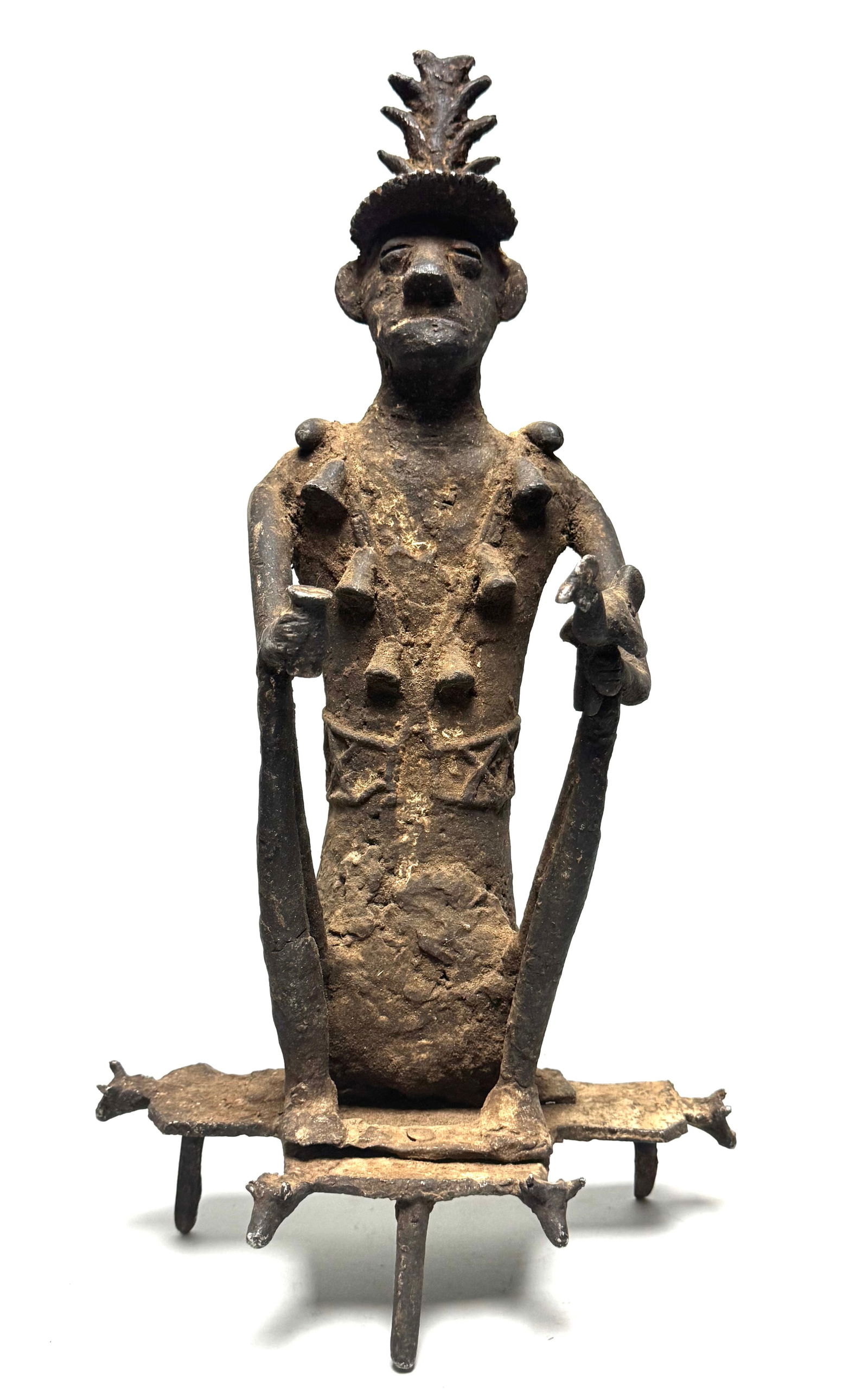 Old 2.5 kg Bronze JAJARKOT Folk Shaman Statue from West Nepal 46 cm (1 of 18)