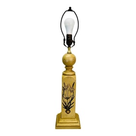 Wildwood Botanical Design Wood Column Table Lamp