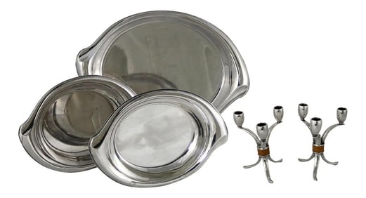 Rogers Bros. Flair Candelabra & Serving Trays - Set of 6