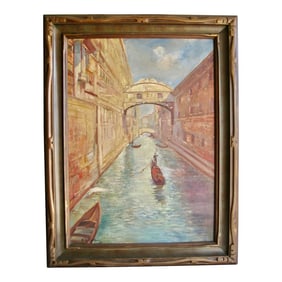 Impressionist Style Oil Painting of Venise Circa 1930