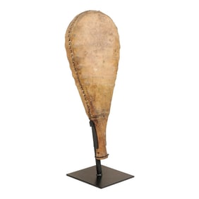 Mid 20th Century Hide & Wood Game Paddle