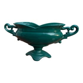 Vintage Jewel Green Pedestal Bowl